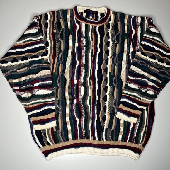 Cotton Traders Other - Vintage Cotton Traders Cosby Style Sweater L 100% Cotton Colorful 90s Coogi Look